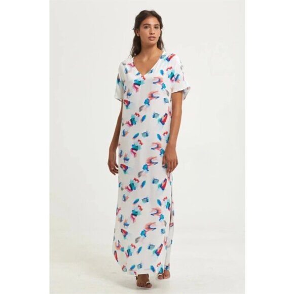 Marie Oliver Dresses & Skirts - Marie Oliver Oliver Brushstroke Print Maxi Dress White Multi